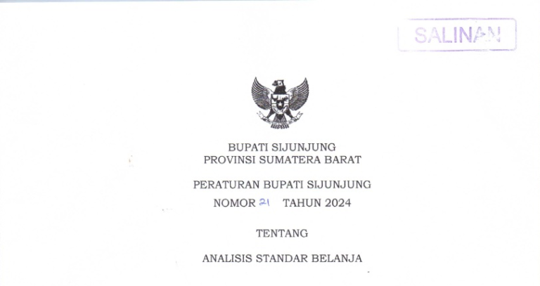ANALISIS STANDAR BELANJA (PERATURAN BUPATI NOMOR 21 TAHUN 2024)